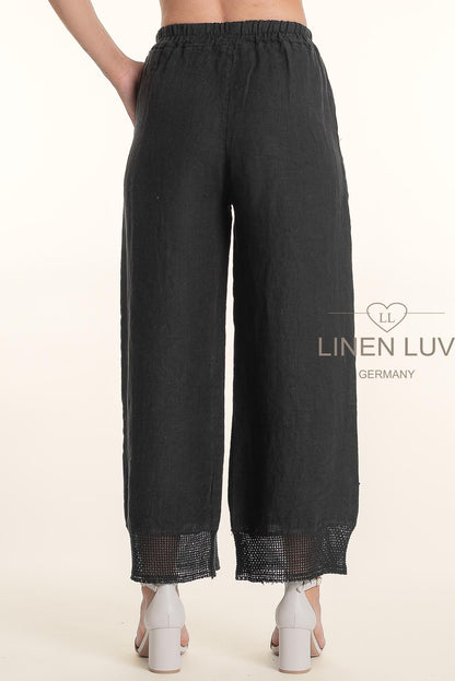 French Linen Hem Detailing Pant - Suttles & Seawinds