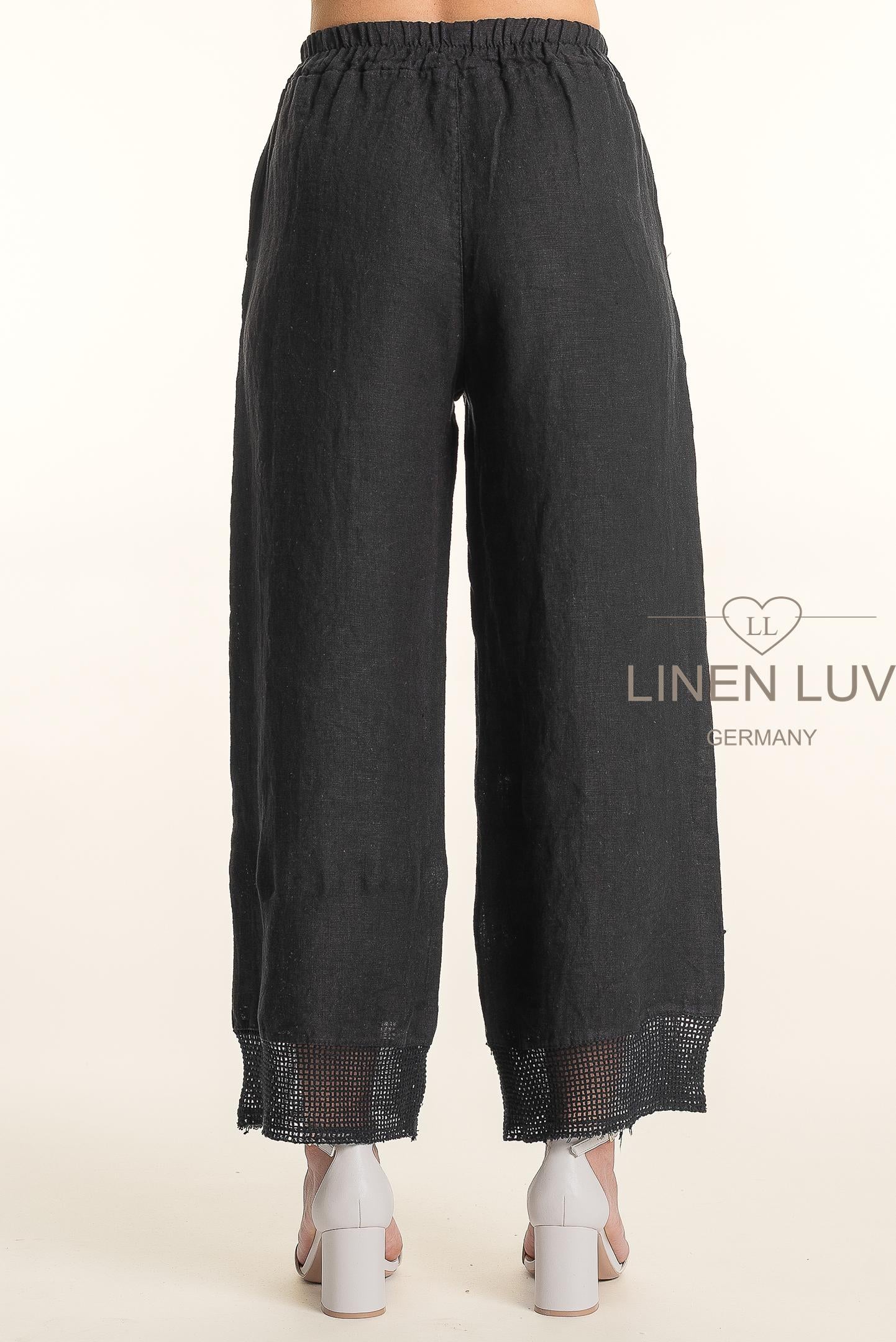 French Linen Hem Detailing Pant - Suttles & Seawinds