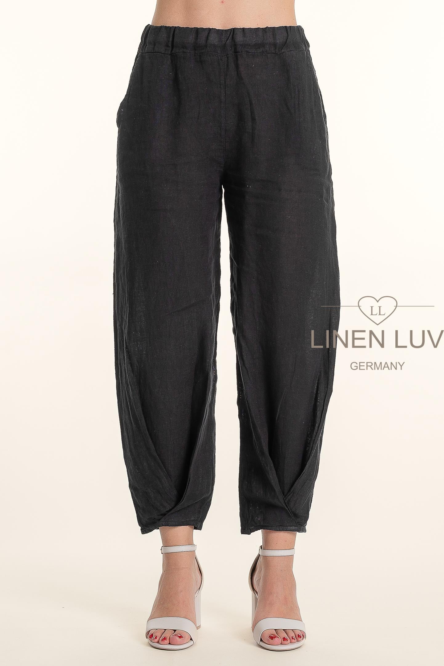 French Linen Twist Hem Ankle Pant - Suttles & Seawinds