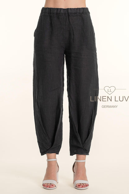 French Linen Twist Hem Ankle Pant - Suttles & Seawinds