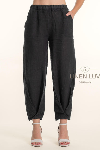French Linen Twist Hem Ankle Pant - Suttles & Seawinds