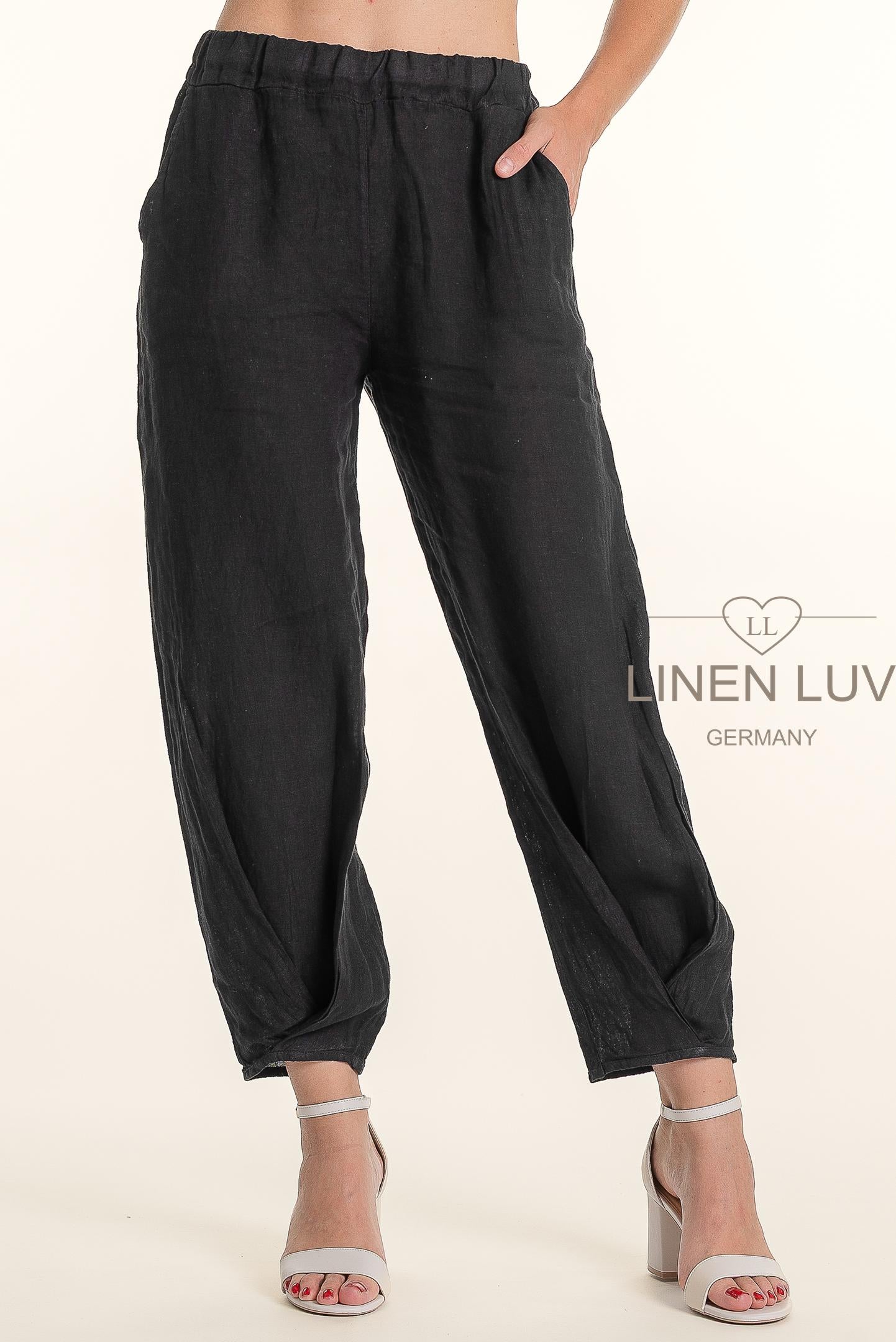 French Linen Twist Hem Ankle Pant - Suttles & Seawinds