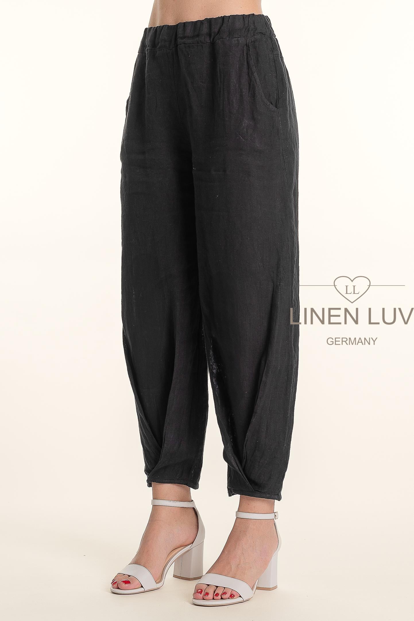 French Linen Twist Hem Ankle Pant - Suttles & Seawinds