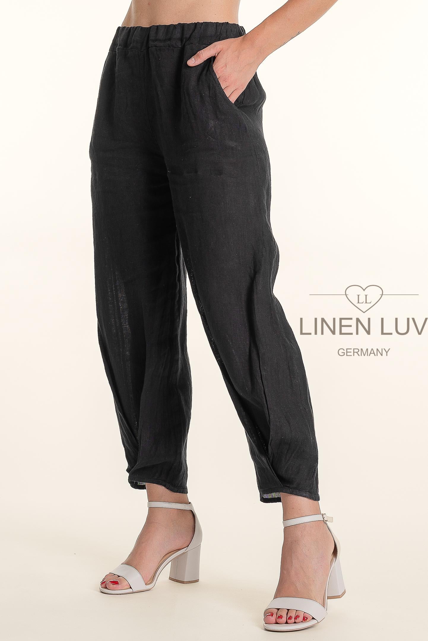 French Linen Twist Hem Ankle Pant - Suttles & Seawinds