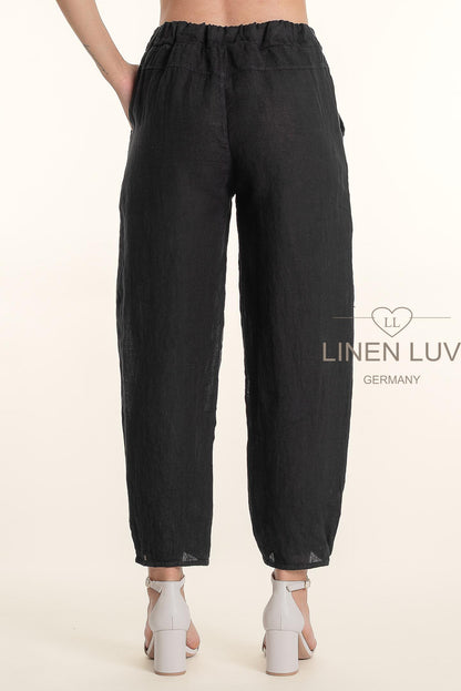 French Linen Twist Hem Ankle Pant - Suttles & Seawinds