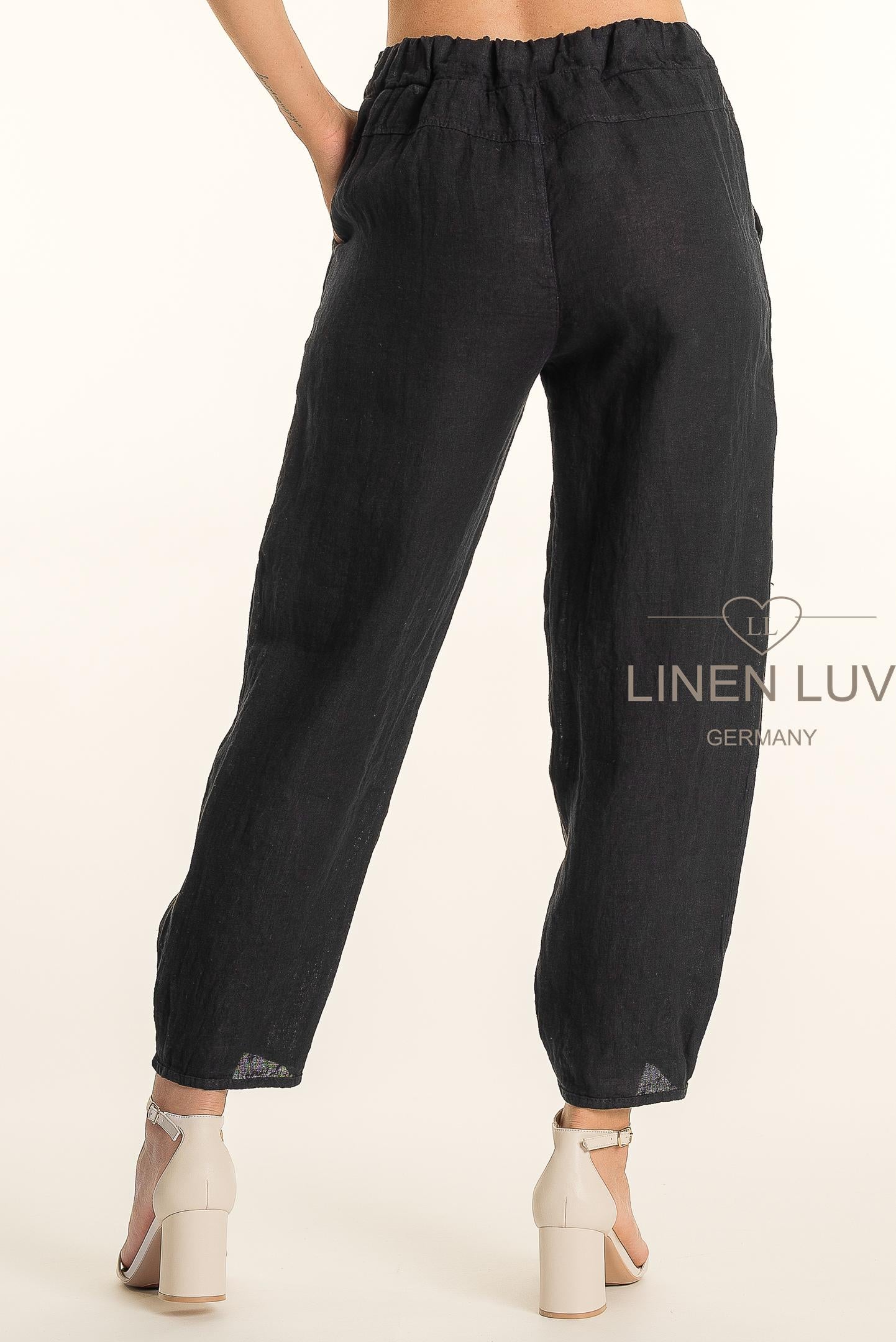 French Linen Twist Hem Ankle Pant - Suttles & Seawinds