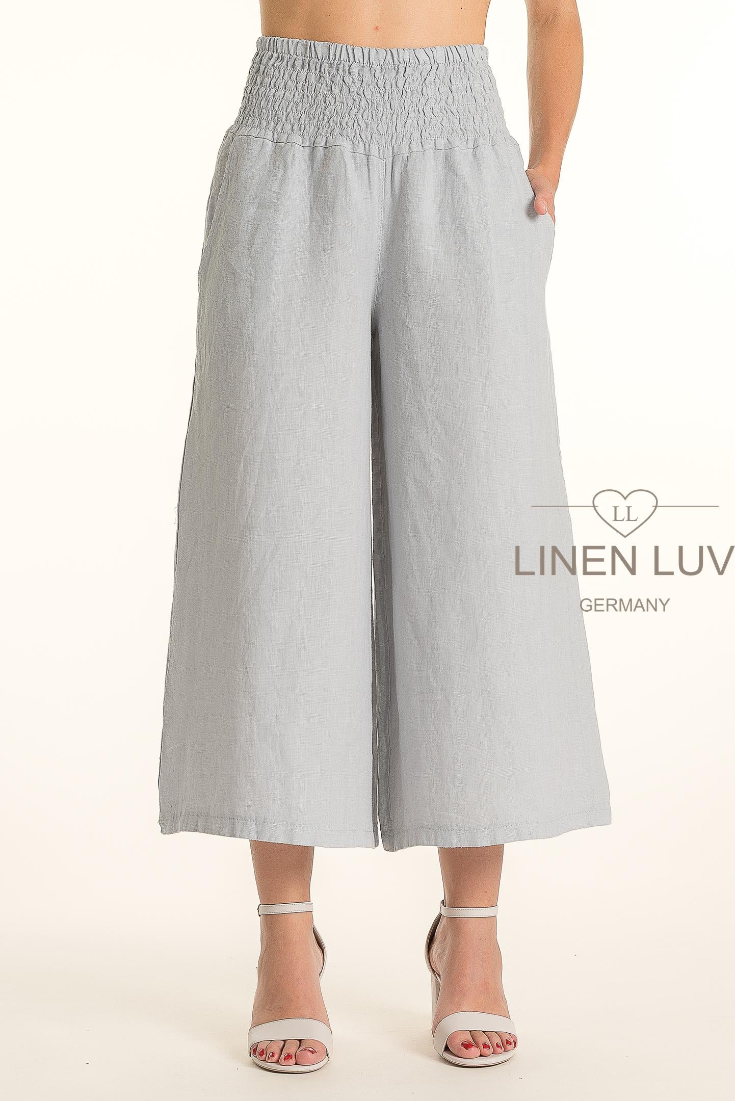 French Linen Wide Band Ankle Pant - Suttles & Seawinds