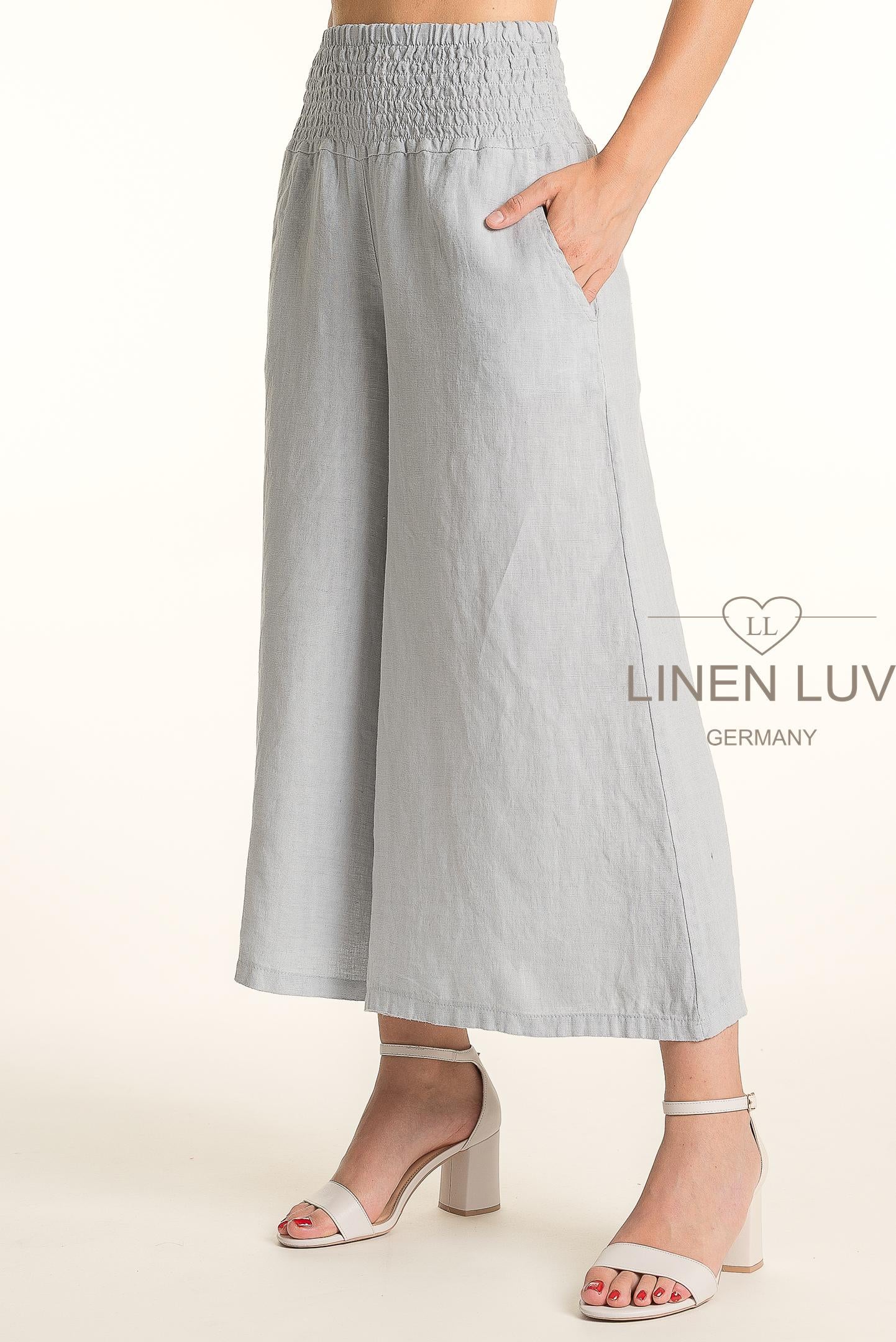 French Linen Wide Band Ankle Pant - Suttles & Seawinds