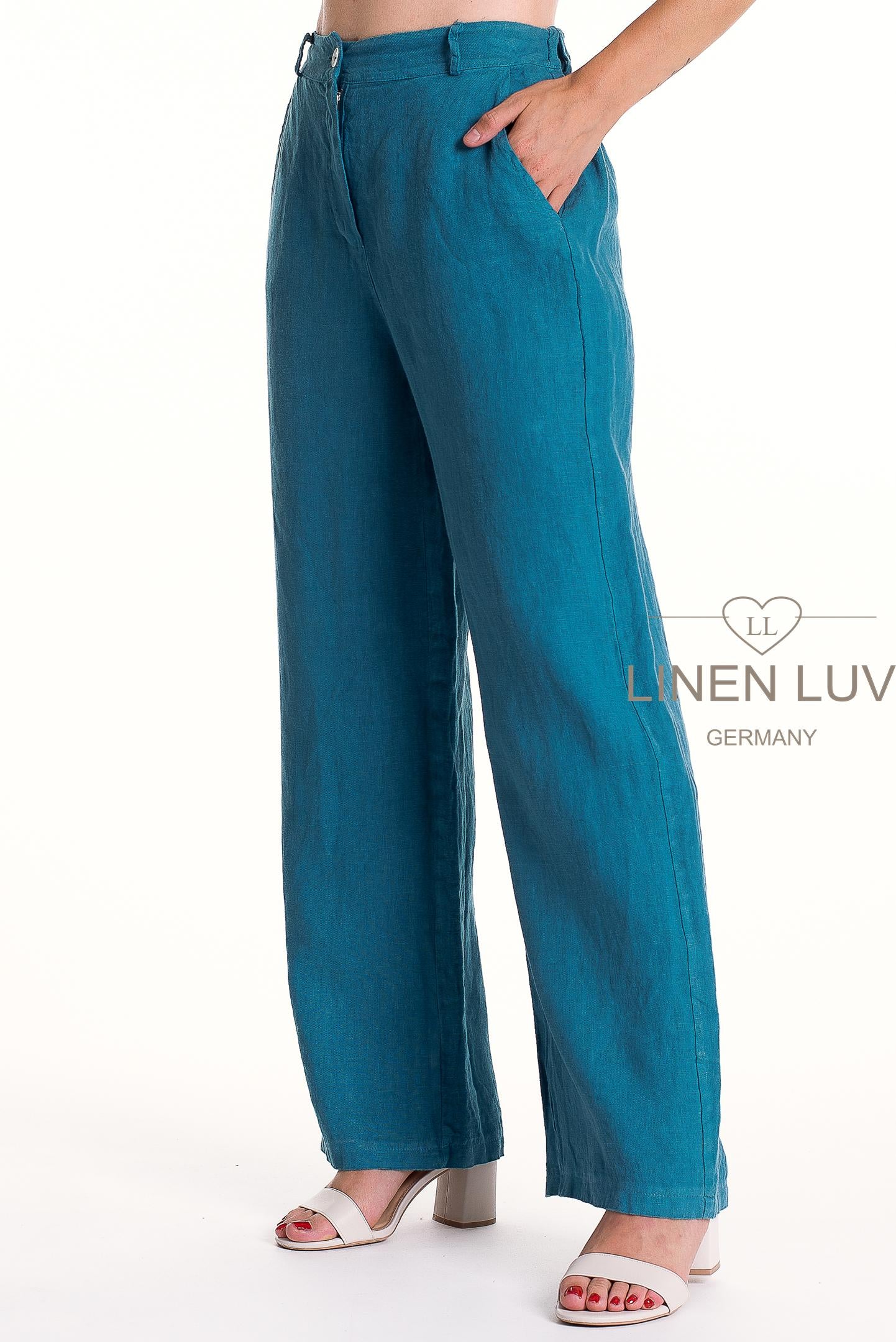 French Linen Button Front Classic Pant - Suttles & Seawinds