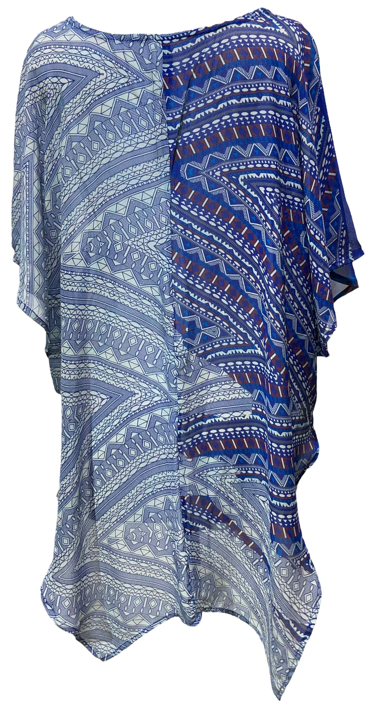 sariKNOTsari  PRG5149 Sheer Avatar Pure Silk Waterfall Top