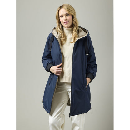 JUNGE Patricia Reversible Coat Navy - Front