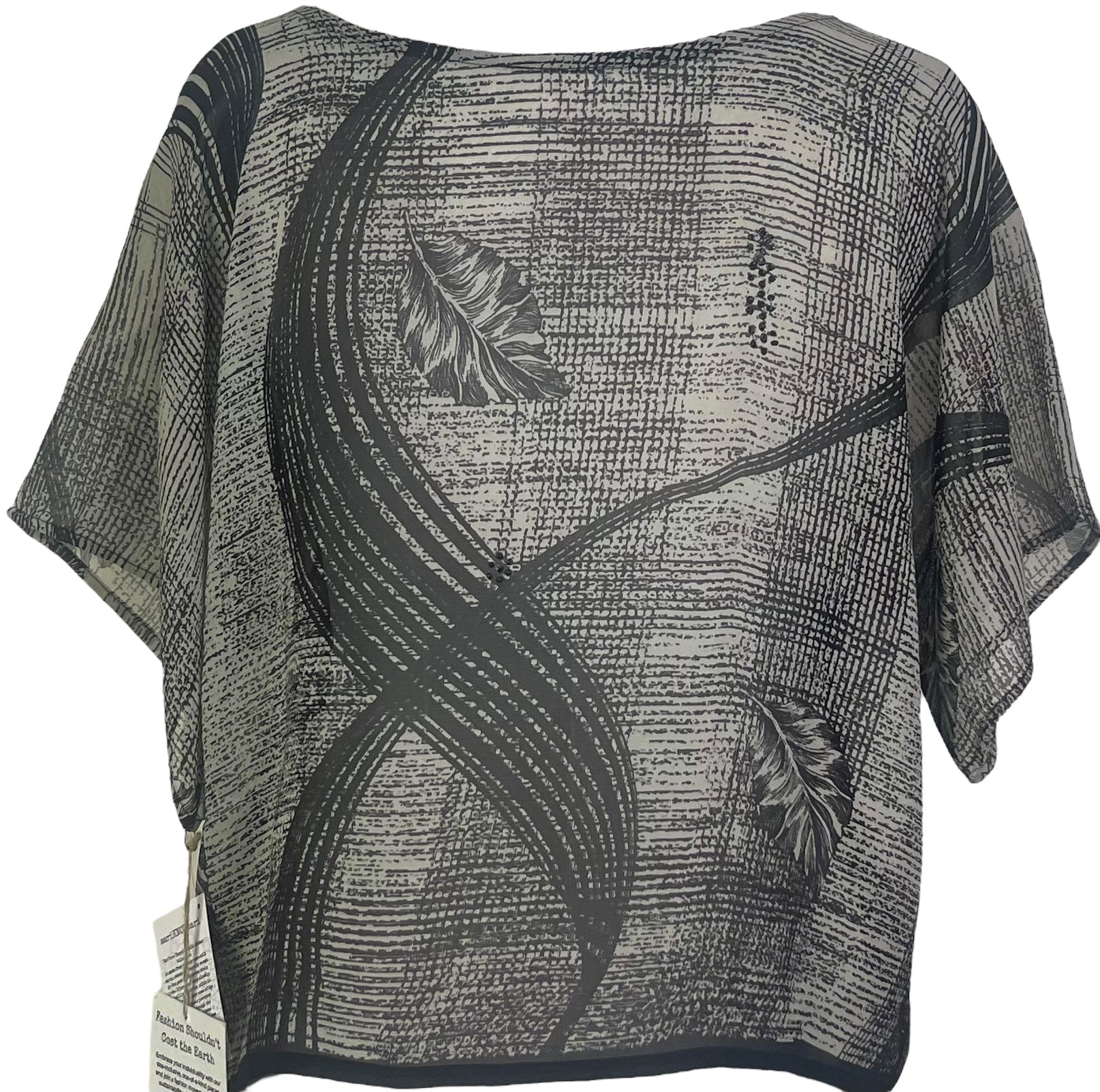 sariKNOTsari  PRG6304 Sheer Avatar Pure Silk Boxy Top
