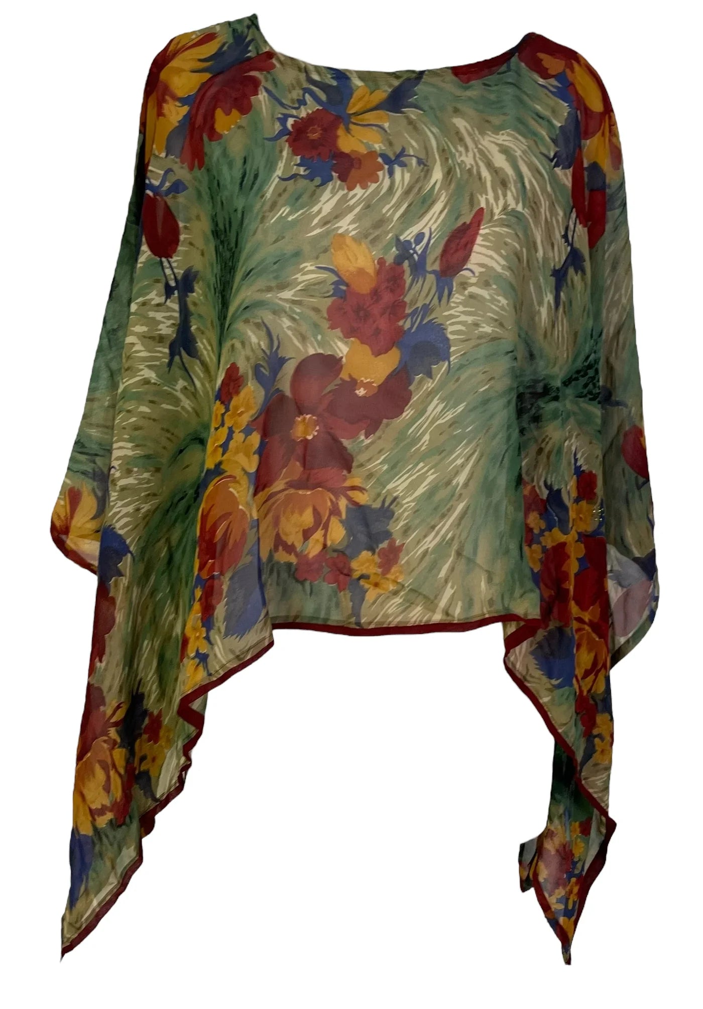 SHEER SILK CAPELET PONCHO