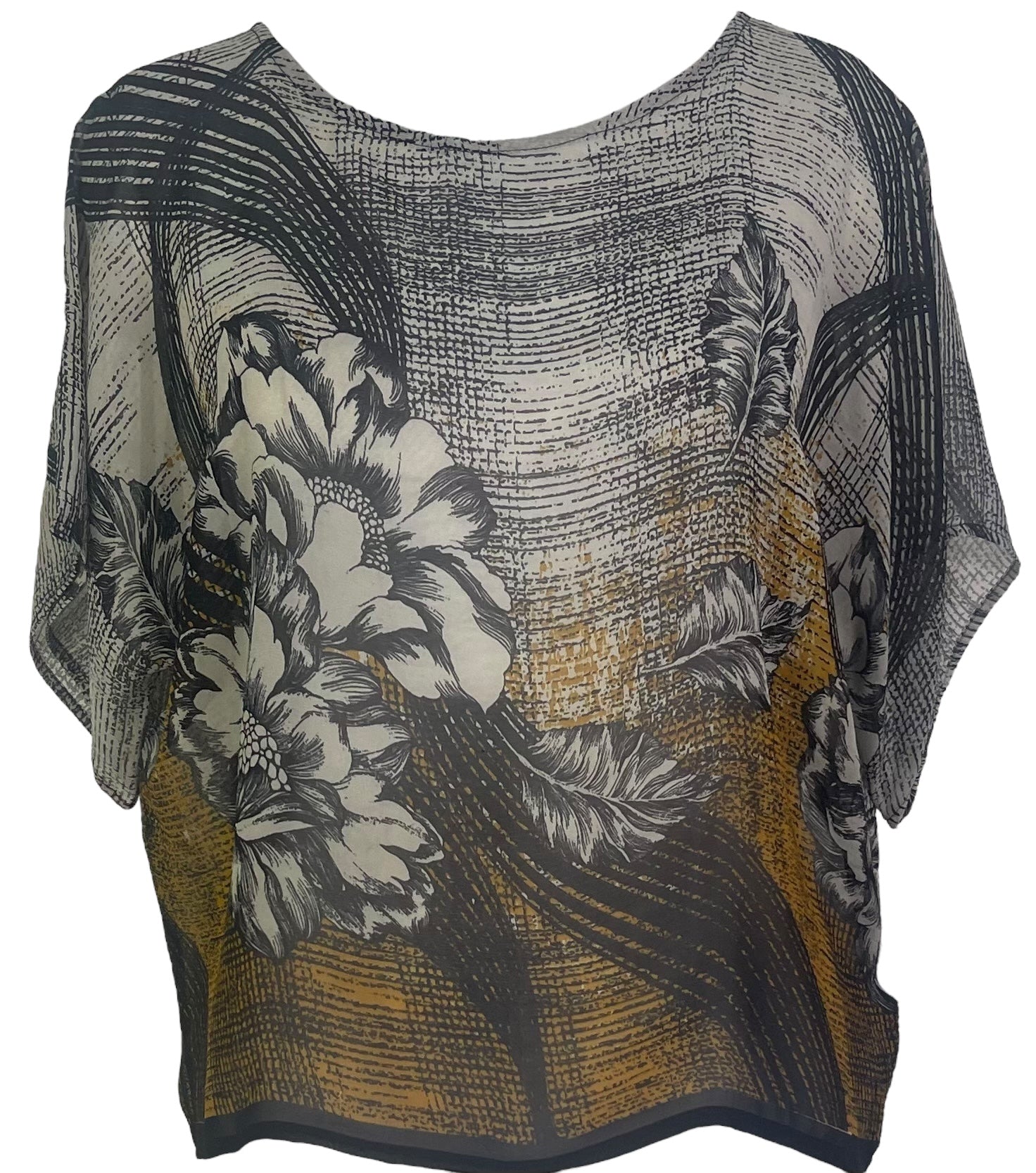 sariKNOTsari  PRG6304 Sheer Avatar Pure Silk Boxy Top