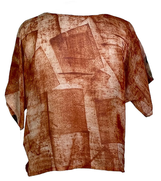 Abstract Silk Boxy Top
