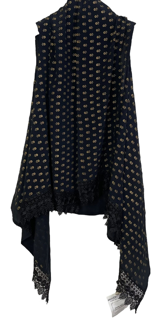 LACE TRIM SILK VERSATILE VEST