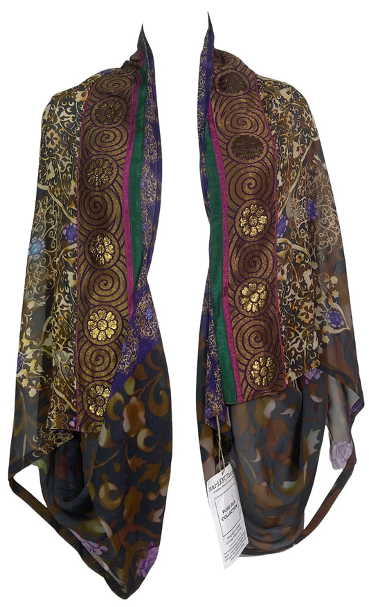 Purple Rose Pure Silk Shrug