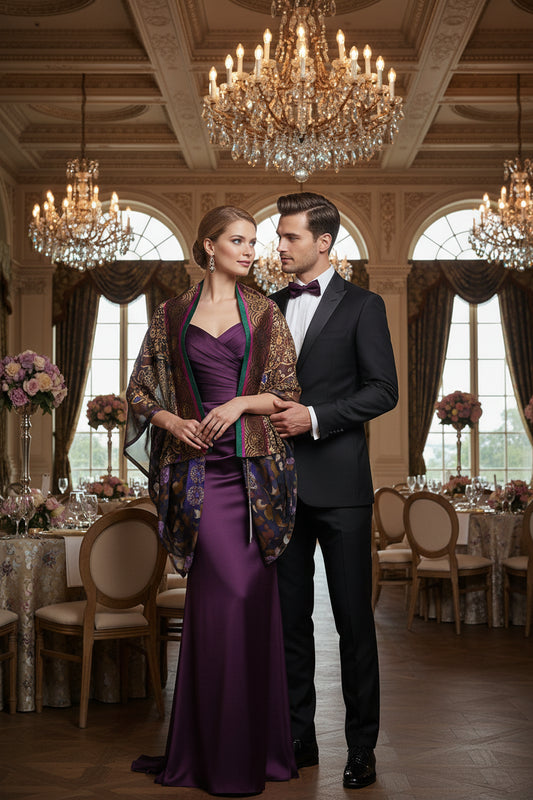 Purple Rose Pure Silk Shrug