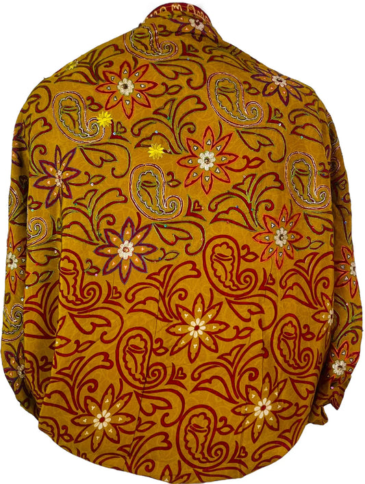 Embroidered flower Pure Silk Bolero