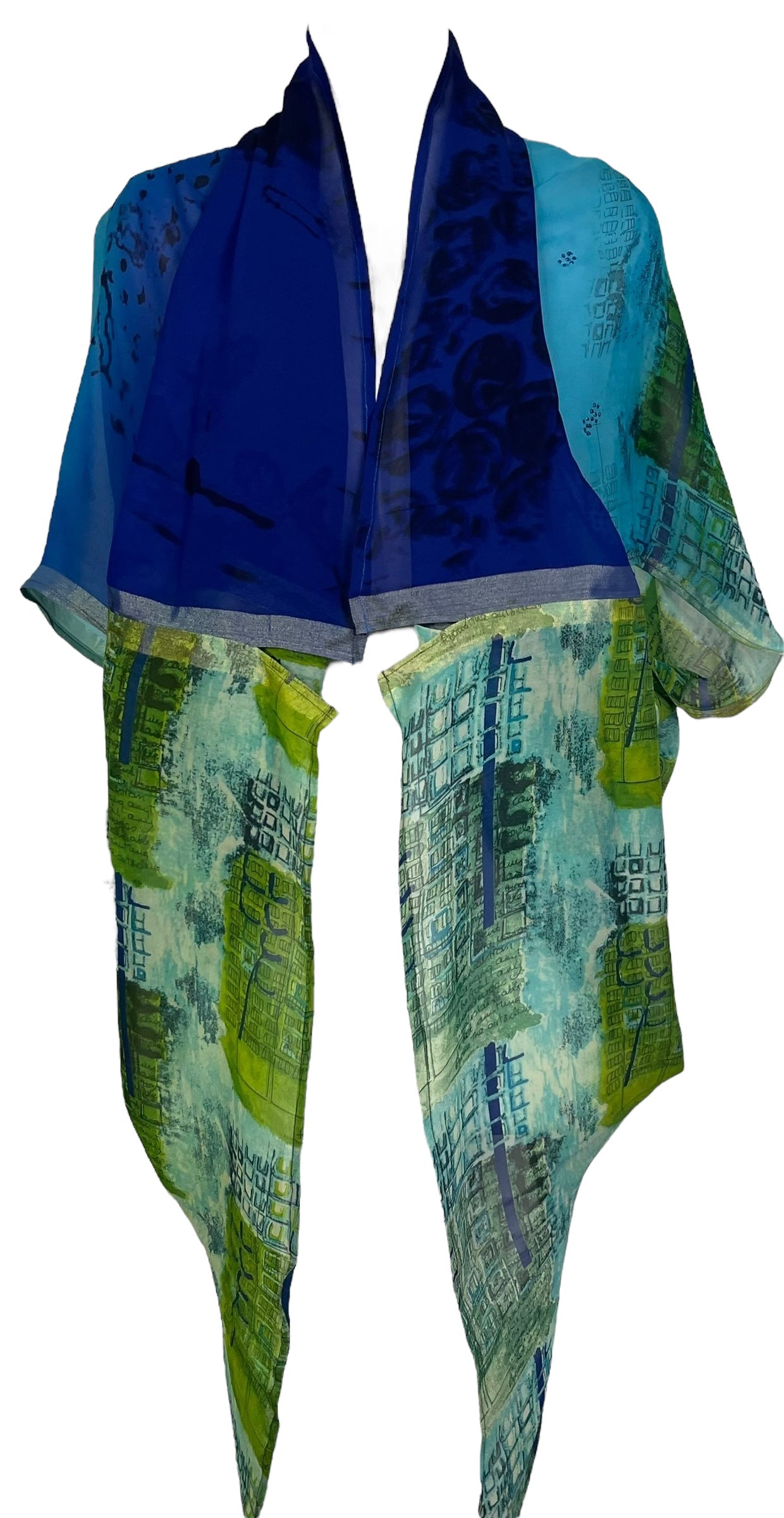 sariKNOTsari  PRG6848 Sheer Avatar Pure Silk Cardigan