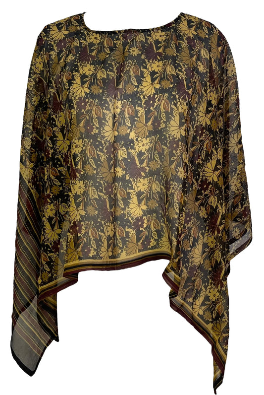 SHEER SILK CAPELET PONCHO