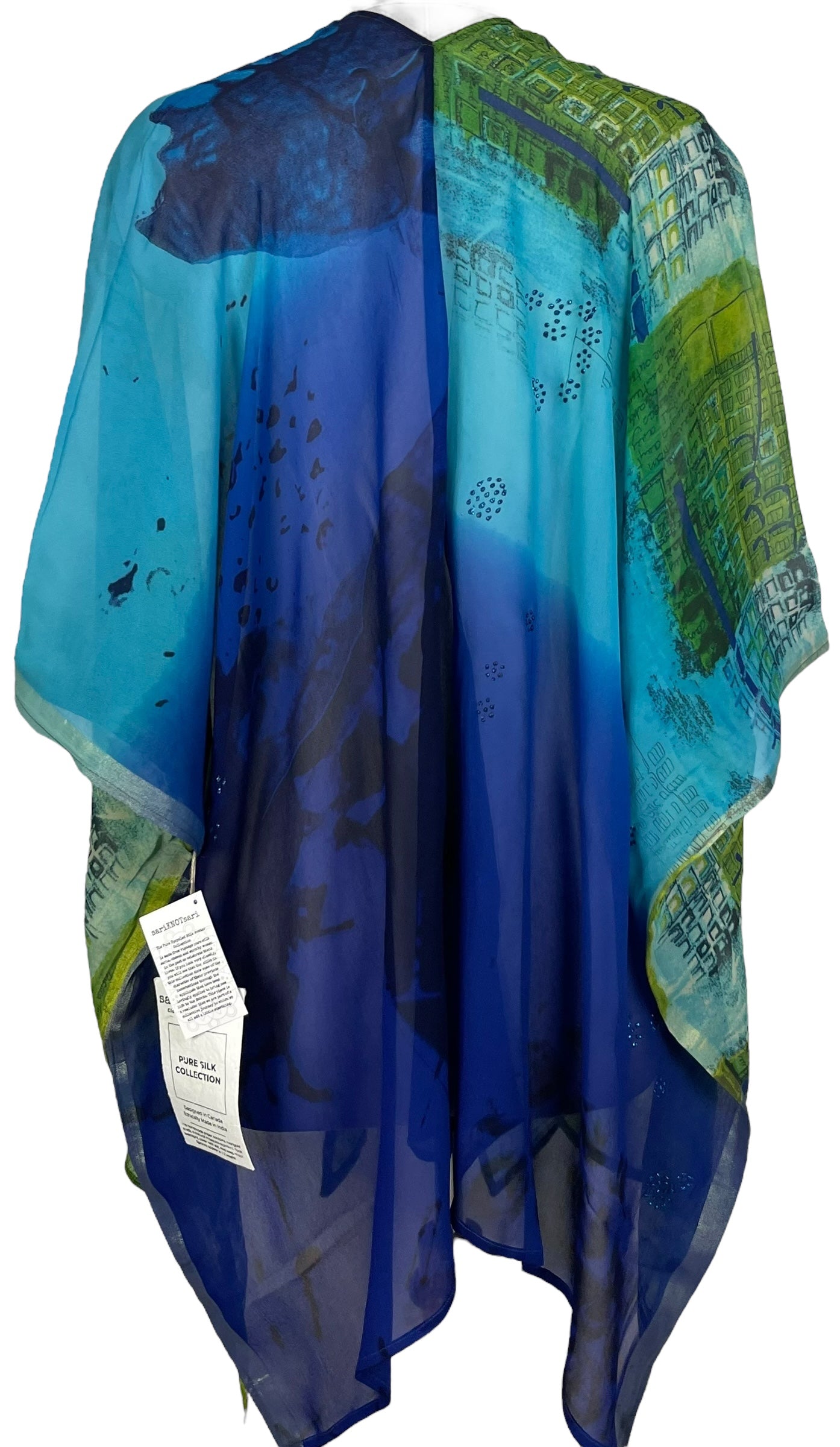 sariKNOTsari  PRG6848 Sheer Avatar Pure Silk Cardigan