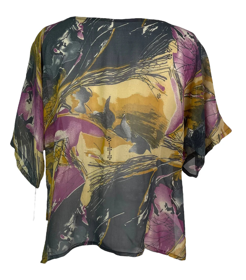 Sheer Avatar Pure Silk Side Slit Top