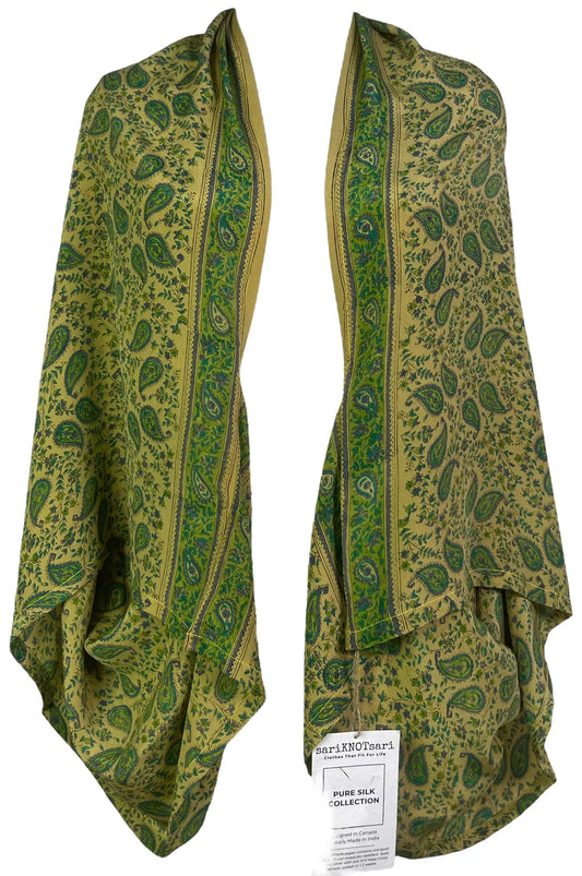 Green Ivy Pure Silk Shrug
