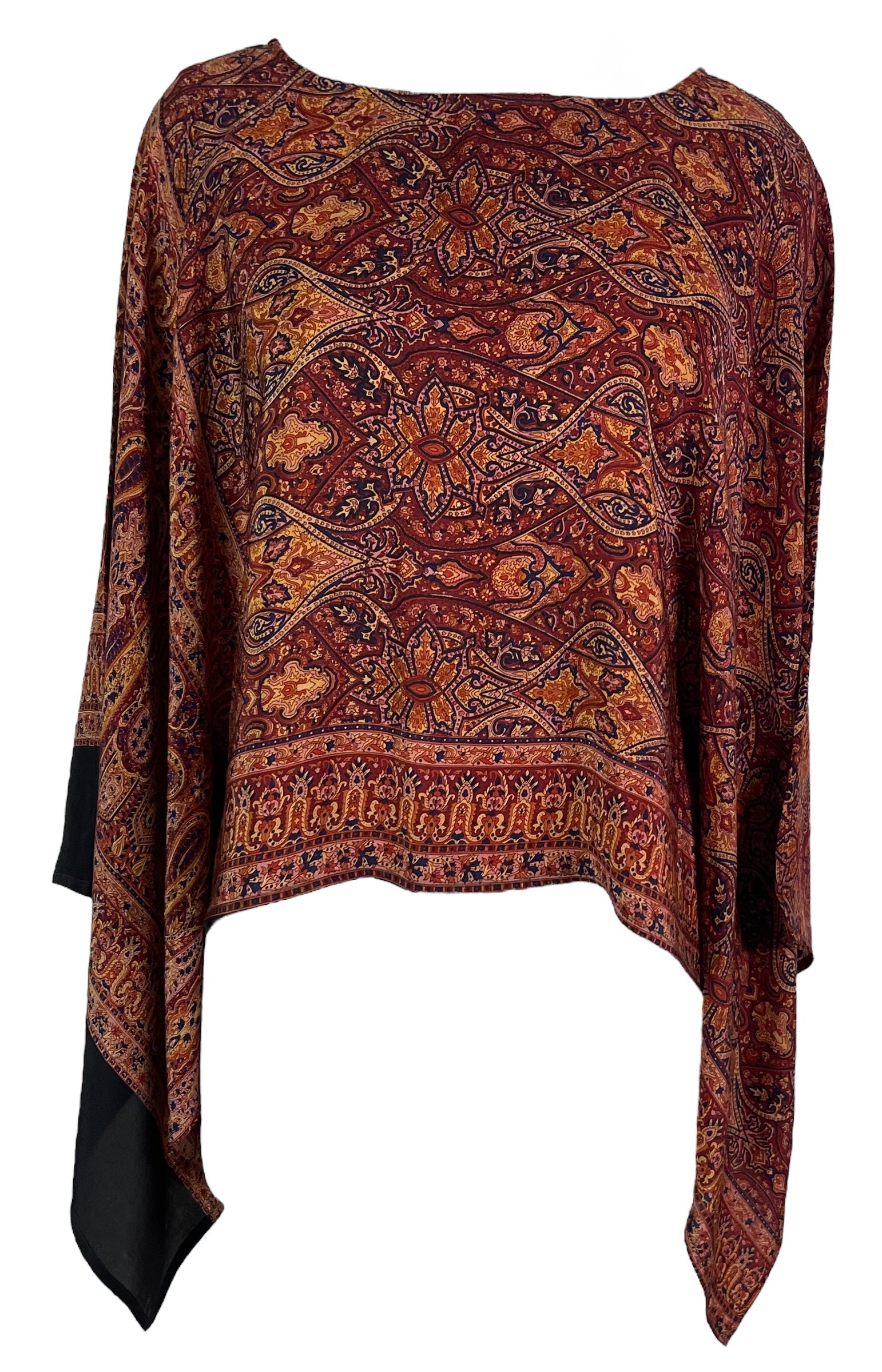sariKNOTsari  PRC7322 Avatar Pure Silk Capelet Poncho
