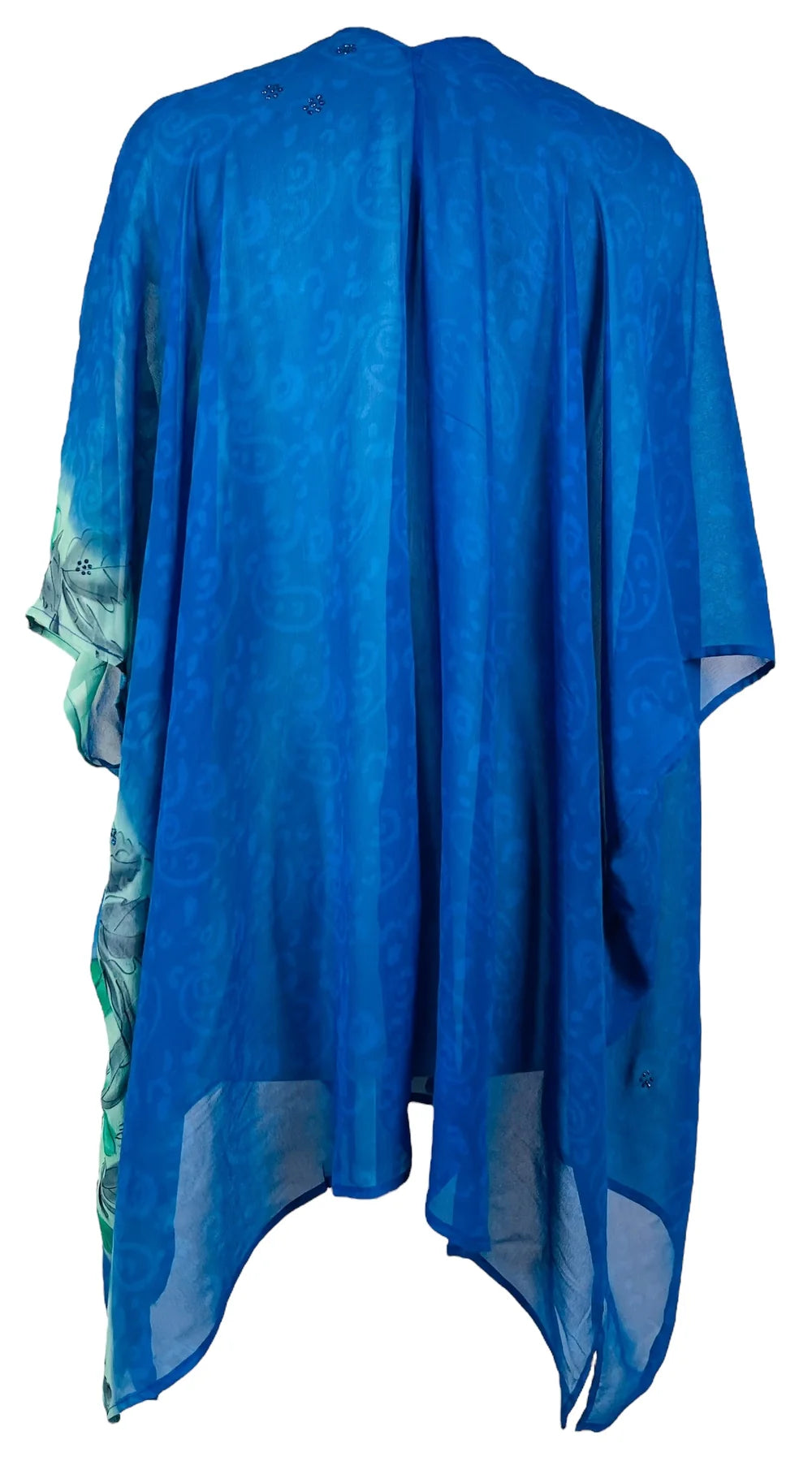 Blue water colour flower silk cardigan
