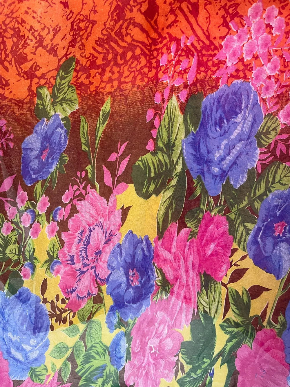 Sunset Flowers Silk Versatile Vest