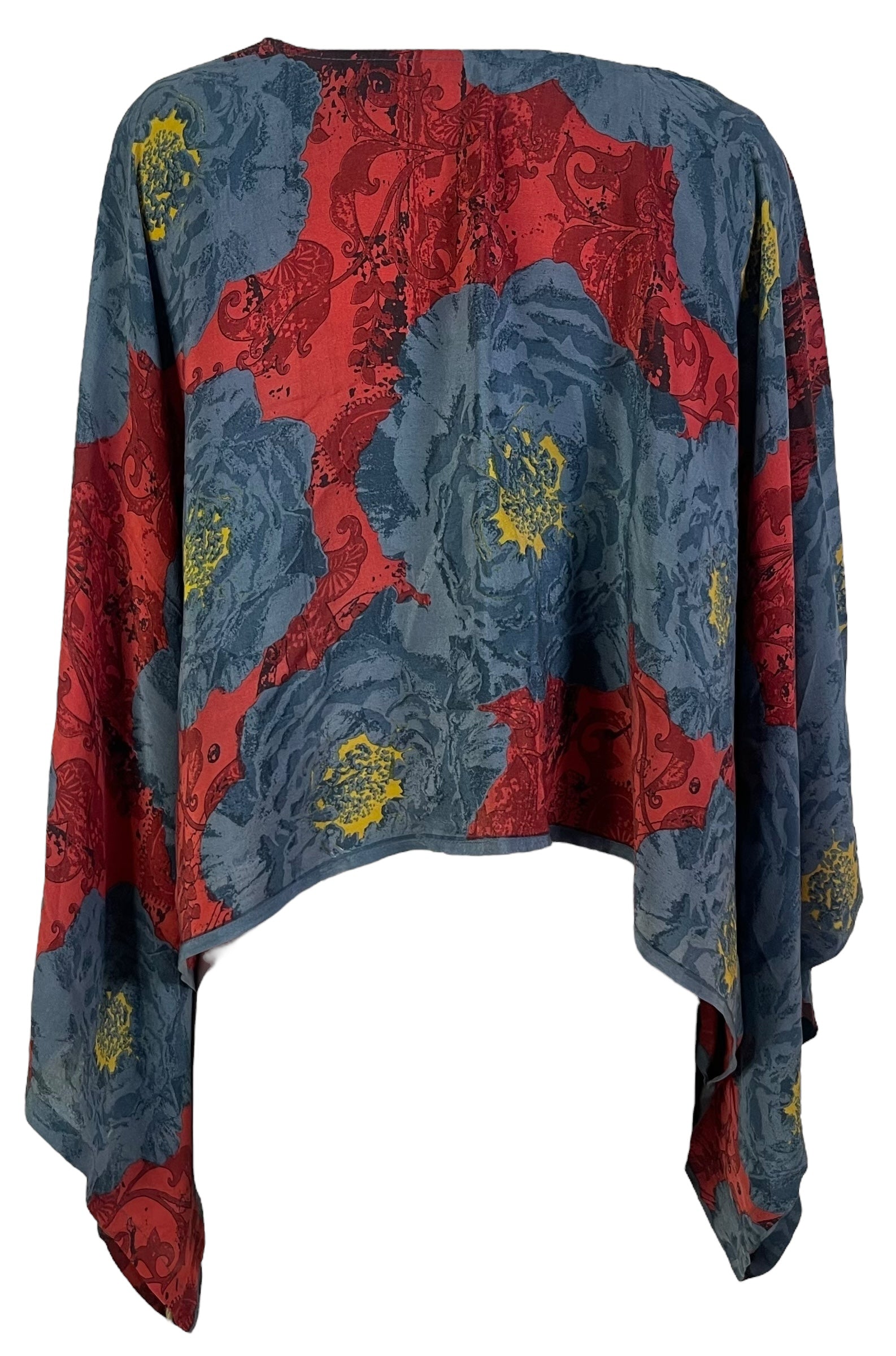 sariKNOTsari  PRC6723 Avatar Pure Silk Kimono-Sleeved Top