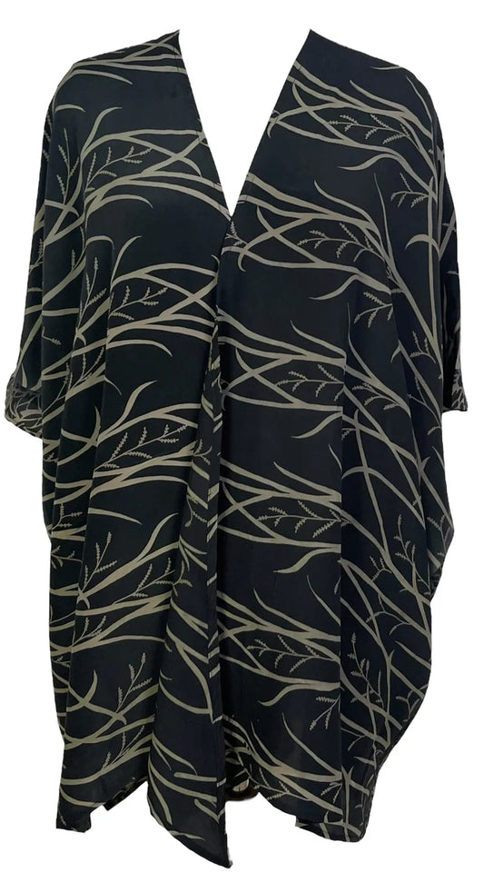 PURE SILK CARDIGAN TREE BRANCH