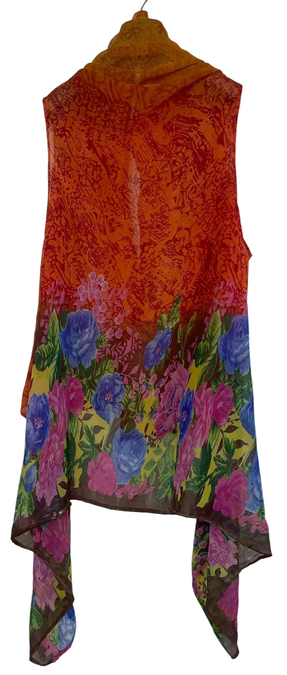 Sunset Flowers Silk Versatile Vest