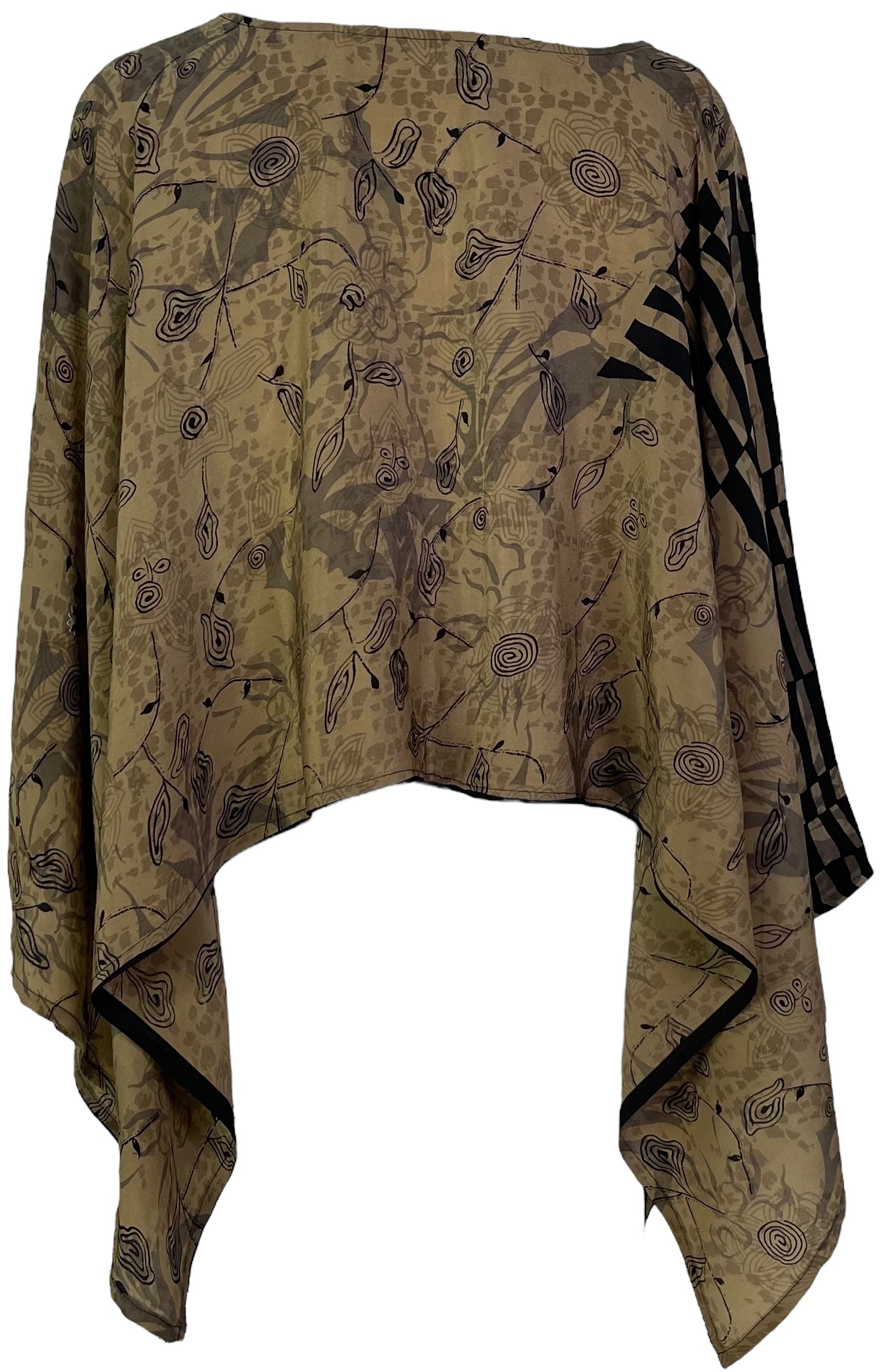 sariKNOTsari  PRC7150 Avatar Pure Silk Capelet Poncho