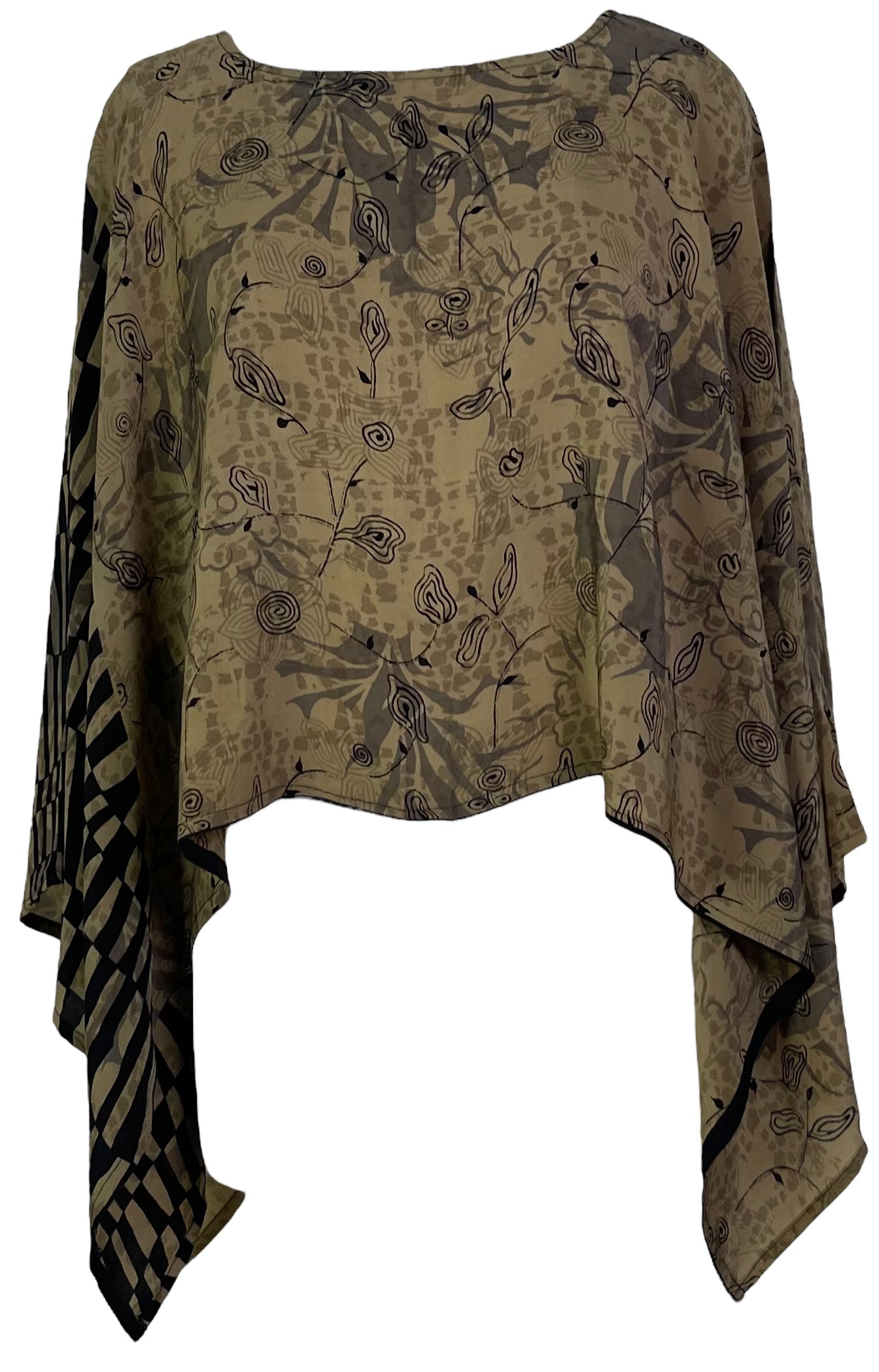 sariKNOTsari  PRC7150 Avatar Pure Silk Capelet Poncho
