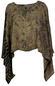 sariKNOTsari  PRC7150 Avatar Pure Silk Capelet Poncho