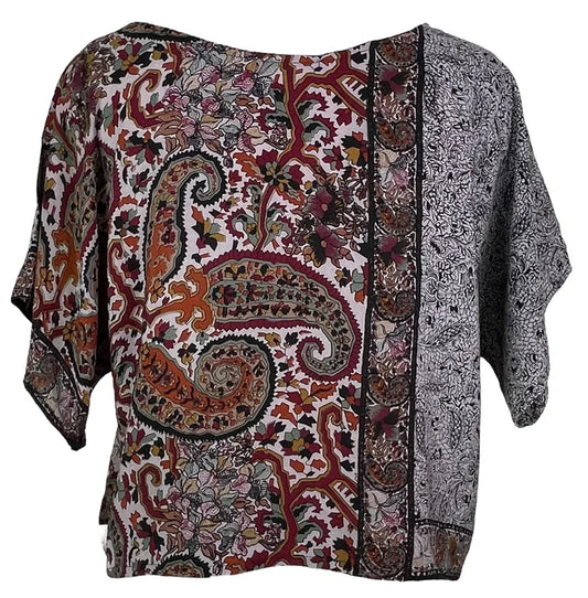 PAISLEY SILK BOXY TOP