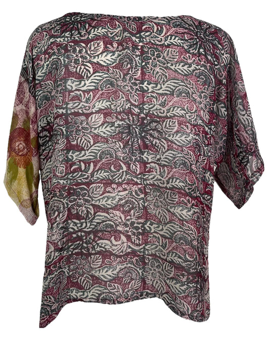 Florals and Paisleys Silk Slit Top