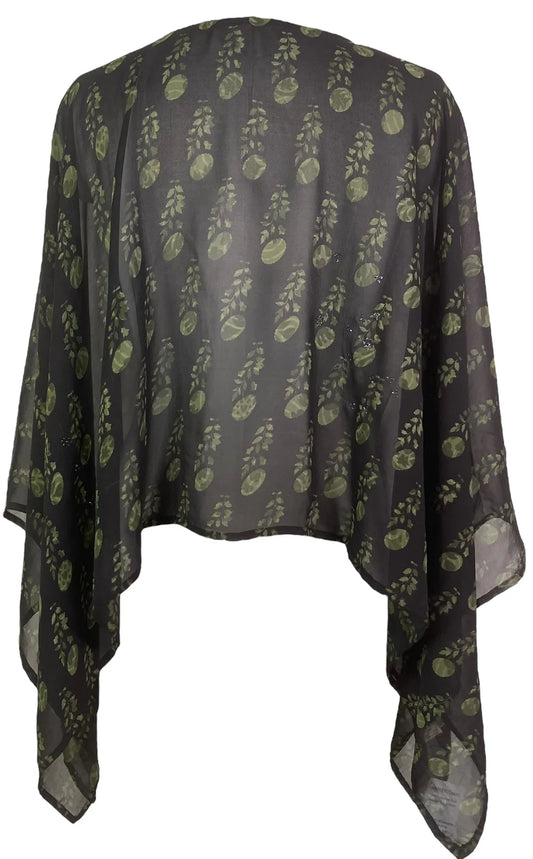 Moon Flower Silk Capelet Poncho