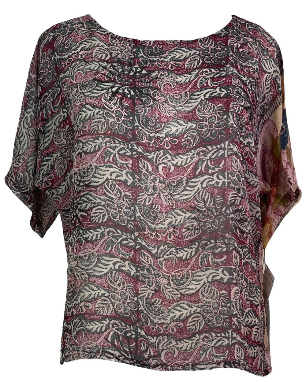 Florals and Paisleys Silk Slit Top