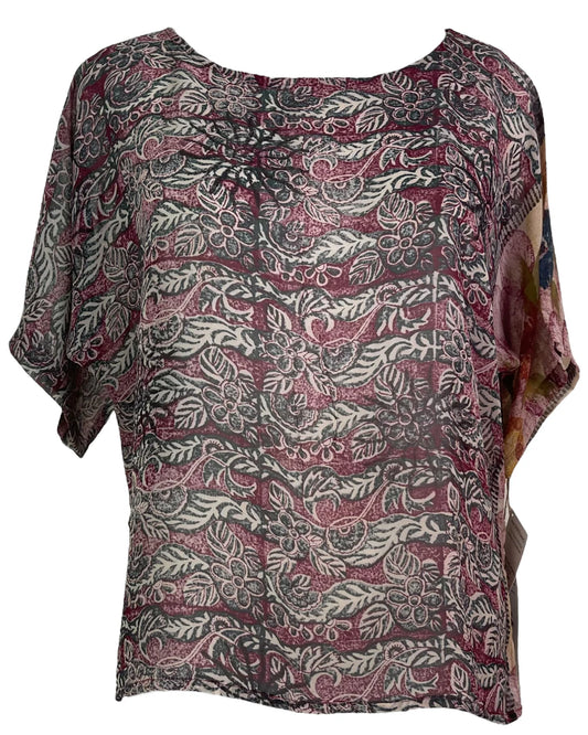 Florals and Paisleys Silk Slit Top
