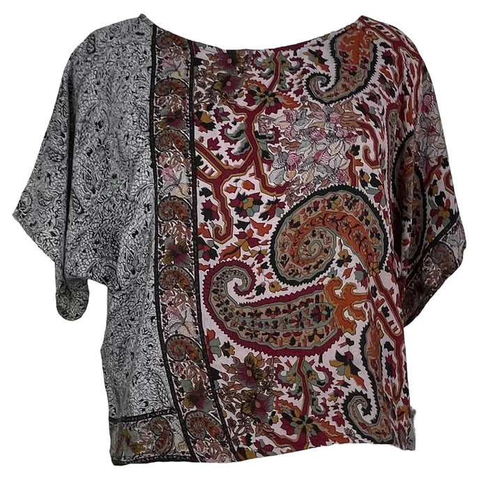 PAISLEY SILK BOXY TOP