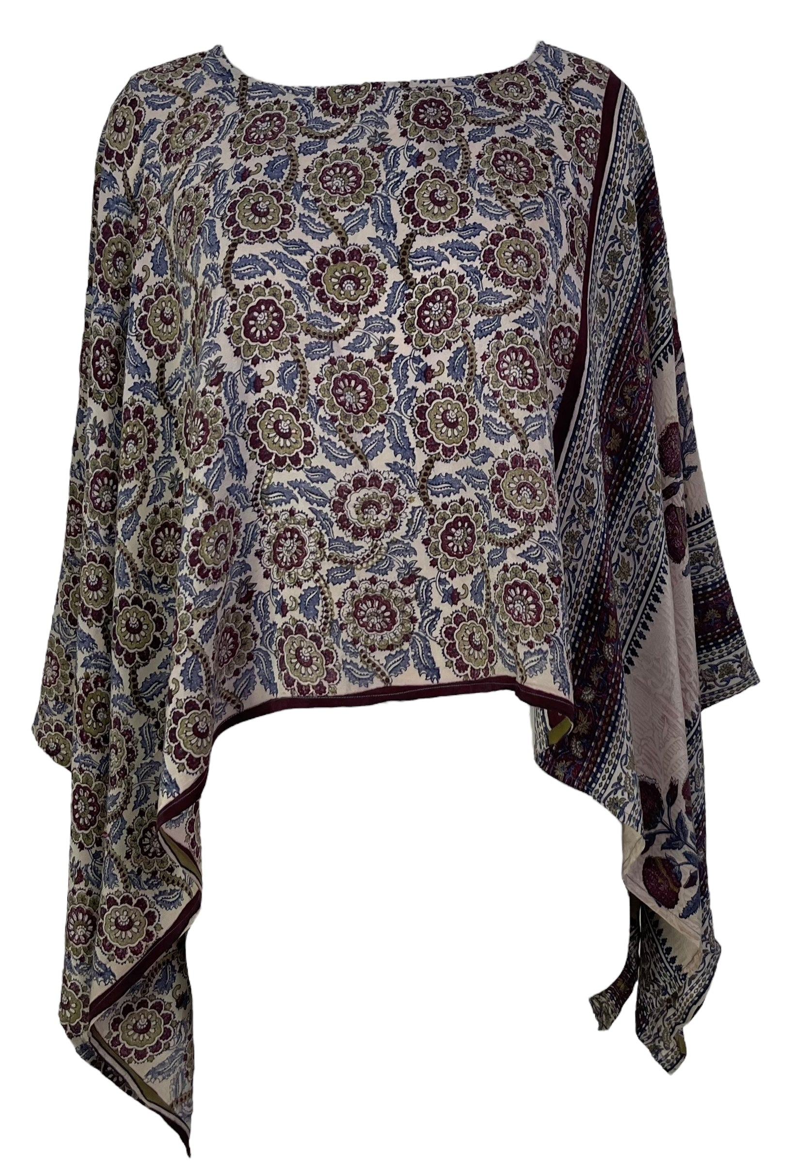sariKNOTsari  PRC7308 Avatar Pure Silk Capelet Poncho