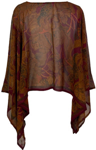 sariKNOTsari  PRG7196 Sheer Avatar Pure Silk Capelet Poncho