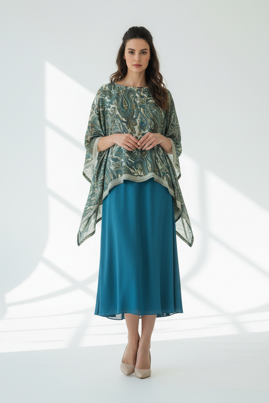 Pure Silk Kimono-Sleeved Top