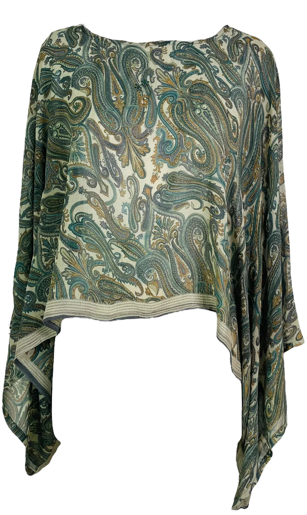 Pure Silk Kimono-Sleeved Top