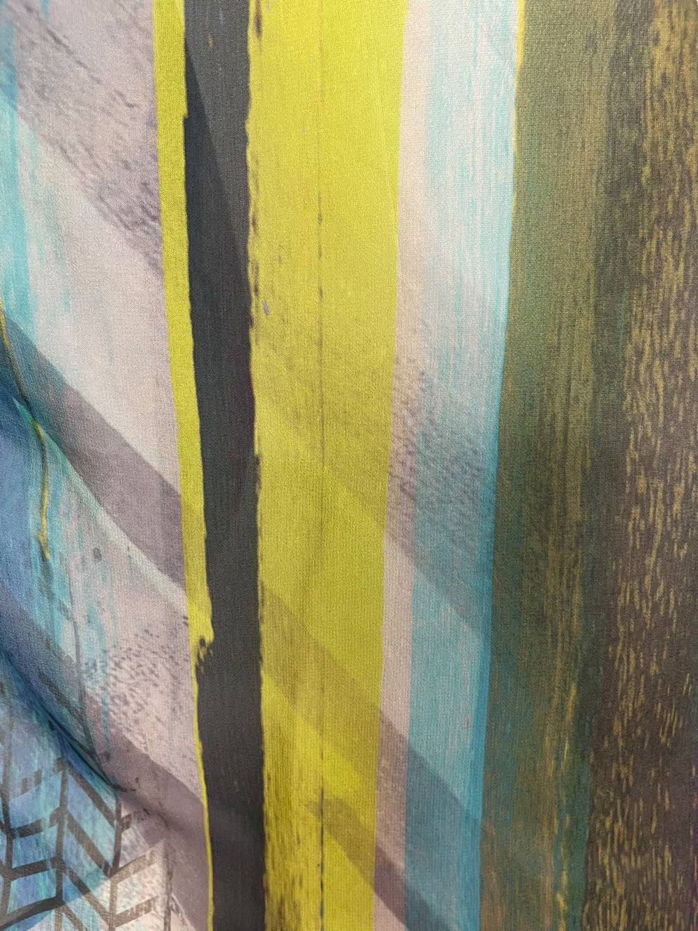 Paint stroke silk side slit top