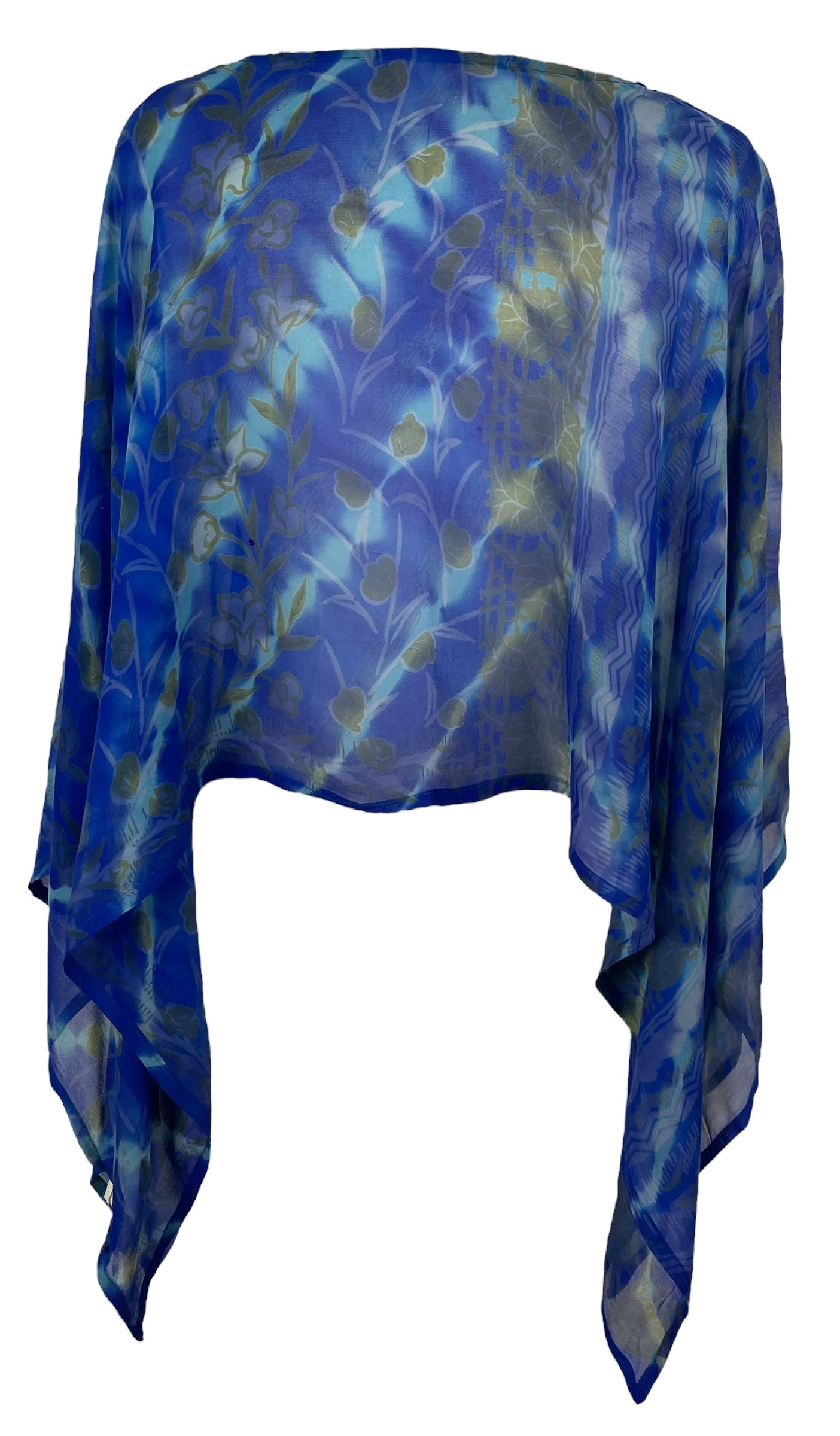 sariKNOTsari  PRG7219 Sheer Avatar Pure Silk Capelet Poncho