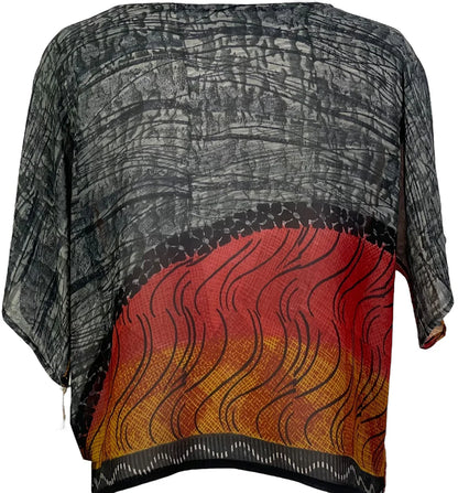 Heat Wave pure silk boxy top